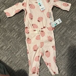 Carter's Pink Strawberry Kids Matching Set 3M and 6M
